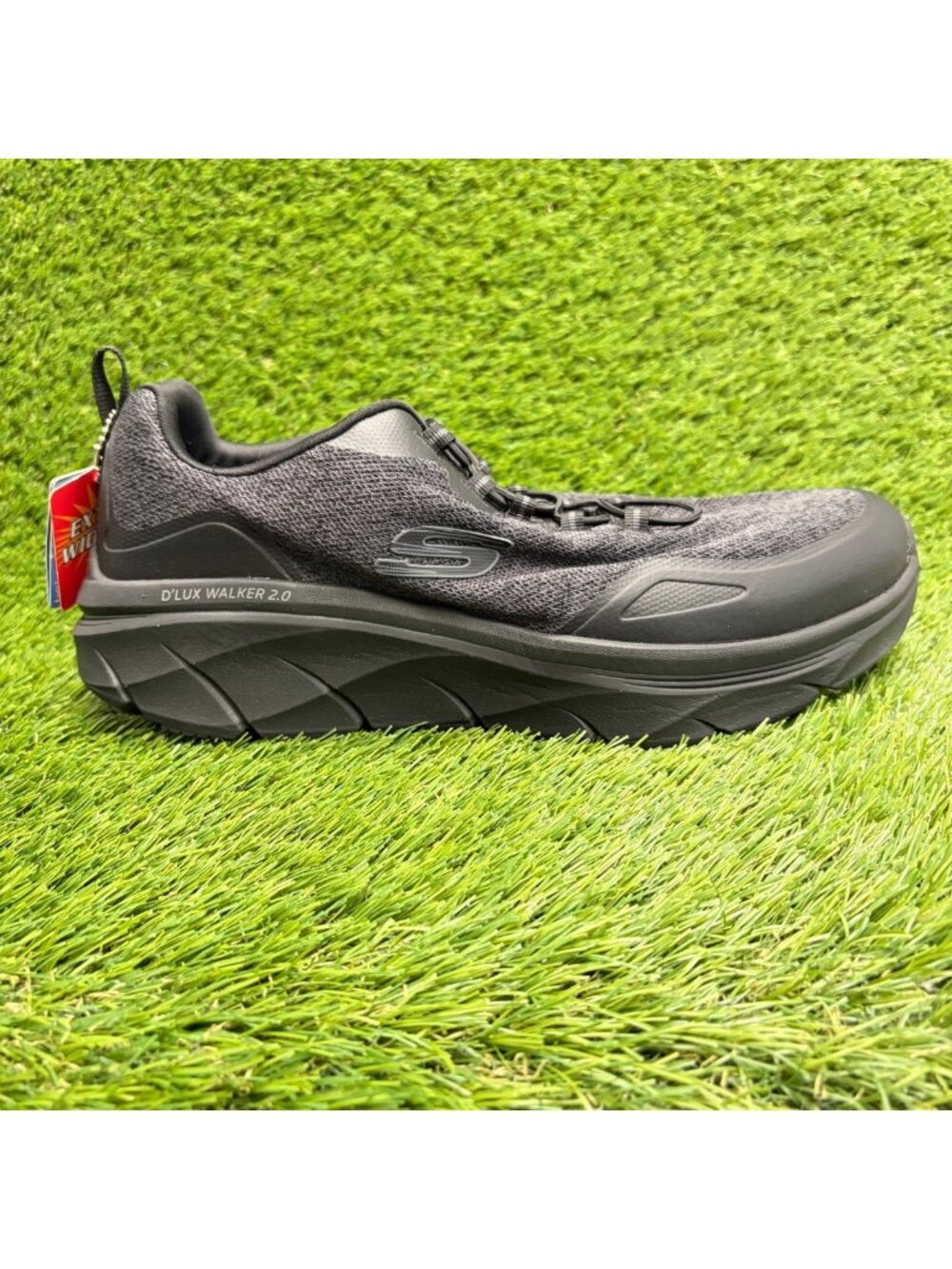 Skechers D'Lux Walker 2.0 Steadyway Mens Size 11EE Black Running Shoes Sneakers